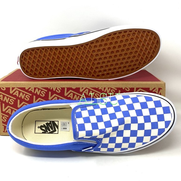 VANS Classic Slip On Checkerboard Blue Women’s - Picture 3 of 8